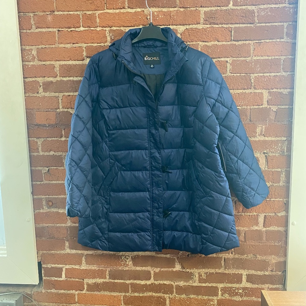Big Chill Navy Toggle Hooded Puffer Parka